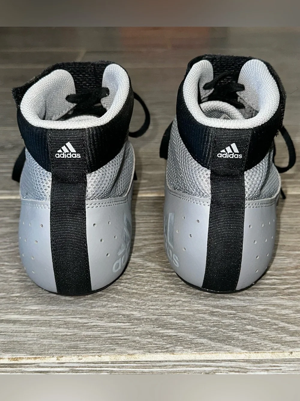 adidas Mat Hog 2.0 Black Gray Wrestling Shoes Men’s 7.5 High Top MMA Boxing